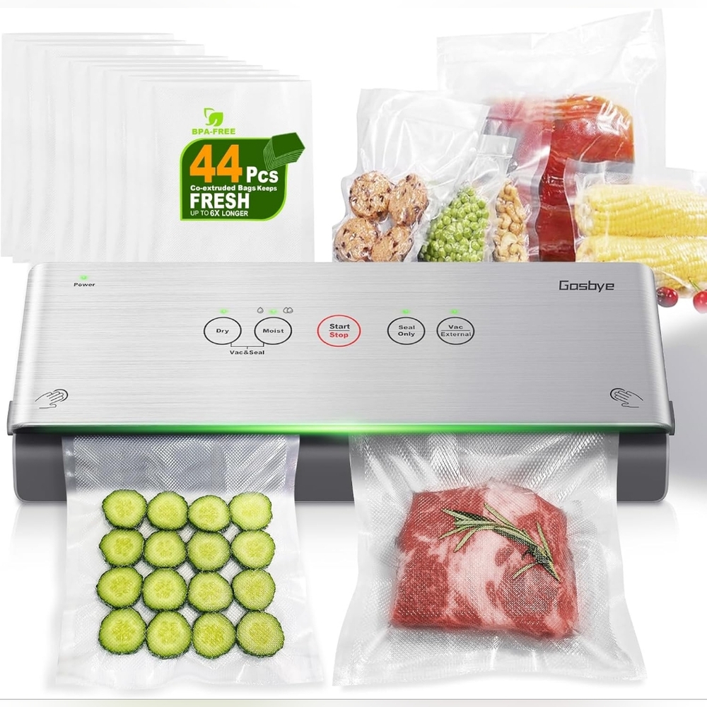 New Gasbye 2-Pump Vacuum Sealer Machine in Silver